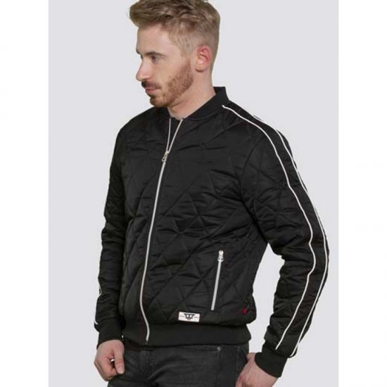 D555 Skipton Quilted Bomber Jacket Black - Bundy - Bundy Nadmerné Veľkosti 2XL-8XL
