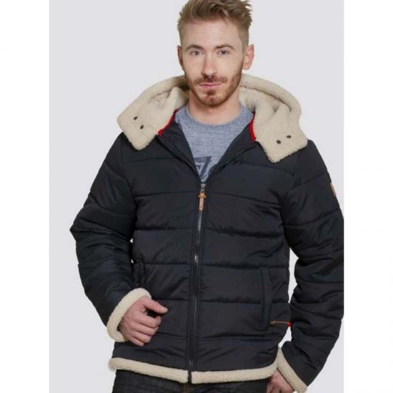 D555 Hudson Hooded Puffer Jacket Navy - Bundy - Bundy Nadmerné Veľkosti 2XL-8XL