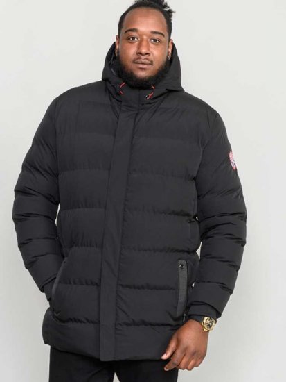 D555 Grove Quilted Parka Jacket Black - Bundy - Bundy Nadmerné Veľkosti 2XL-8XL