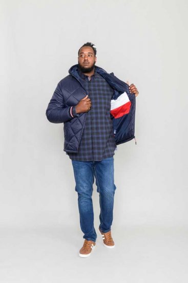 D555 Angus Diamond Quilted Puffer Jacket Navy - Bundy - Bundy Nadmerné Veľkosti 2XL-8XL