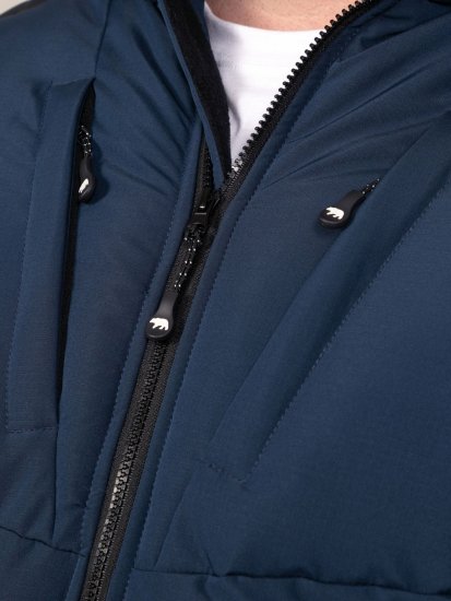 D555 Hank Ripstop Contrast Panelled Padded Hooded Jacket Námornícka modrá - Bundy - Bundy Nadmerné Veľkosti 2XL-8XL