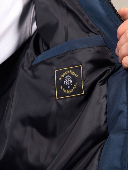 D555 Hank Ripstop Contrast Panelled Padded Hooded Jacket Námornícka modrá - Bundy - Bundy Nadmerné Veľkosti 2XL-8XL