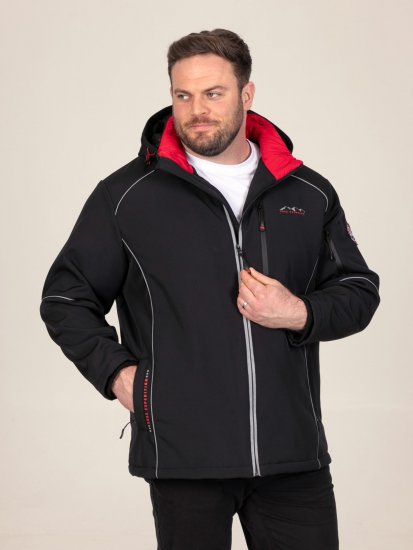 D555 Jamie Soft Shell Detachable Hood Padded Jacket Čierna - Bundy - Bundy Nadmerné Veľkosti 2XL-8XL