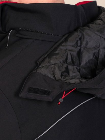 D555 Jamie Soft Shell Detachable Hood Padded Jacket Čierna - Bundy - Bundy Nadmerné Veľkosti 2XL-8XL