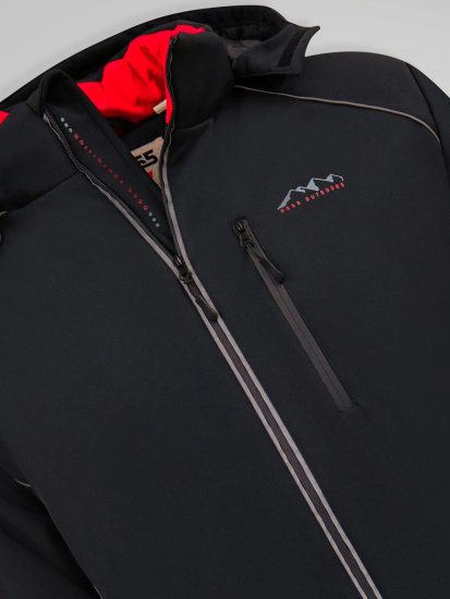D555 Jamie Soft Shell Detachable Hood Padded Jacket Čierna - Bundy - Bundy Nadmerné Veľkosti 2XL-8XL
