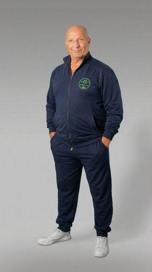 20 Nodi Ostro Stretch Fleece Cotton Tracksuit Navy - Teplákové súpravy - Teplákové súpravy Pánske Nadmerné veľkosti