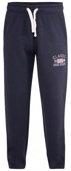D555 Mayson Embroidered And Applique Open Hem Jogger With Drawcord Navy - Tepláky & teplákové kraťasy - Tepláky & Teplákové kraťasy - 2XL-12XL