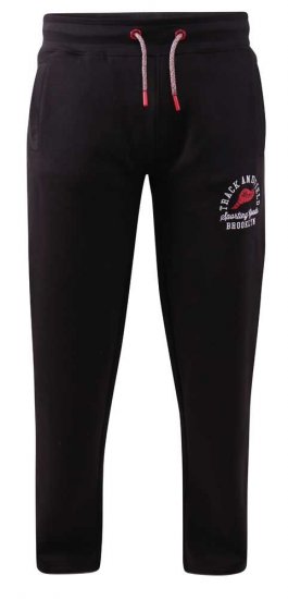 D555 Chilworth Open Hem Jogger Black - Tepláky & teplákové kraťasy - Tepláky & Teplákové kraťasy - 2XL-12XL