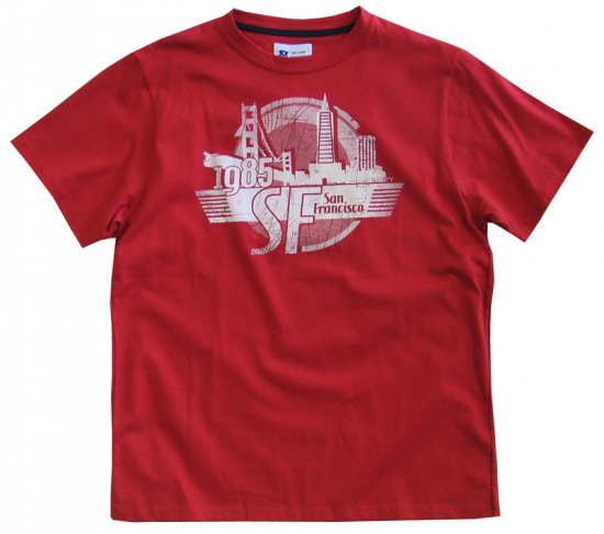 Kam Jeans S. F. Tee Red - Tričká - Nadrozmerné tričká - 2XL-14XL