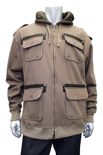 Knockout Brun Stripe Hoodie - Mikiny & mikiny bez kapucne - Mikiny & Mikiny s Kapucňou 2XL-12XL