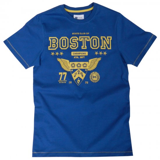 Kam Jeans Boston Tee Blue - Tričká - Nadrozmerné tričká - 2XL-14XL