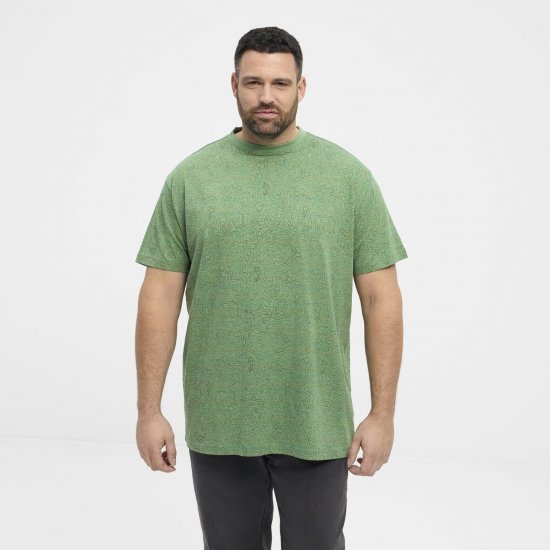 North Latitude Allover Printed Tričko Stredne Zelená - Tričká - Nadrozmerné tričká - 2XL-14XL
