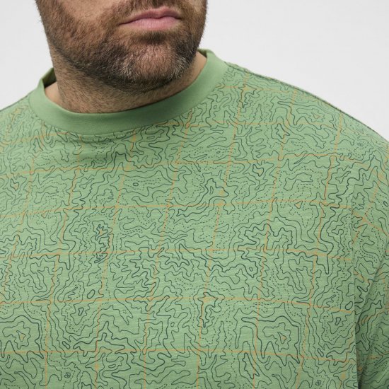 North Latitude Allover Printed Tričko Stredne Zelená - Tričká - Nadrozmerné tričká - 2XL-14XL