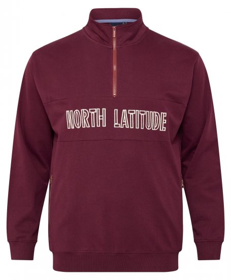 North Latitude Half Zip Mikina Vínová - Mikiny & mikiny bez kapucne - Mikiny & Mikiny s Kapucňou 2XL-12XL
