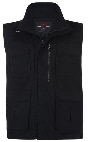 Kam Jeans Action Vest Black - Bundy - Bundy Nadmerné Veľkosti 2XL-8XL