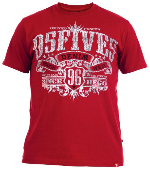 D555 Ames T-shirt Red - Tričká - Nadrozmerné tričká - 2XL-14XL