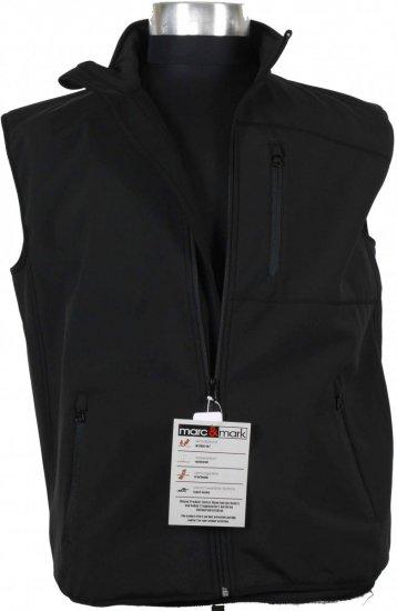 Marc & Mark Softshell-vest Black - Bundy - Bundy Nadmerné Veľkosti 2XL-8XL