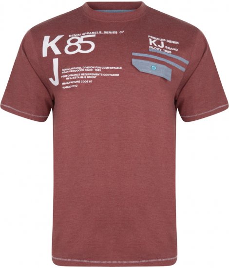 Kam Jeans 545 T-shirt Wine - Tričká - Nadrozmerné tričká - 2XL-14XL
