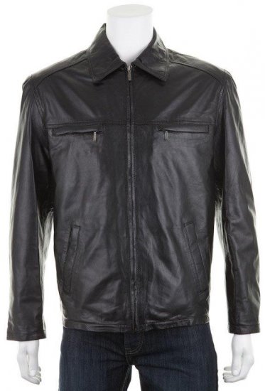 Woodland 636 Harrington Leather jacket Black - Bundy - Bundy Nadmerné Veľkosti 2XL-8XL