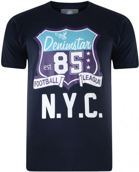 Kam Jeans Star 2-pack T-shirt Navy/Denim - Tričká - Nadrozmerné tričká - 2XL-14XL