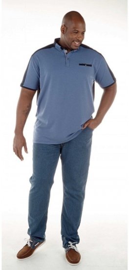 D555 Jones Polo Denim Marl/Navy - Polokošele - Polokošele 2XL-8XL