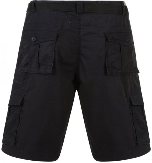 Kam Jeans Belted Cargo Shorts Black - Šortky - Šortky W40-W60