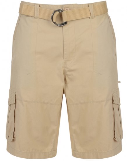 Kam Jeans Belted Cargo Shorts Stone - Šortky - Šortky W40-W60