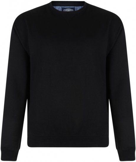 Kam Jeans Sweatshirt Black - Mikiny & mikiny bez kapucne - Mikiny & Mikiny s Kapucňou 2XL-12XL