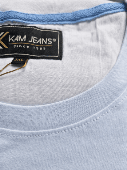Kam Jeans 5780 Cut And Sew Panel T-Shirt Navy - Tričká - Nadrozmerné tričká - 2XL-14XL