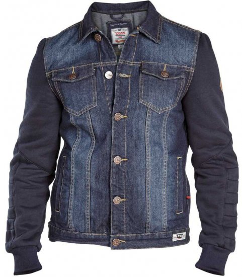 D555 CURTIS Denim Jacket With Detachable Hood - Bundy - Bundy Nadmerné Veľkosti 2XL-8XL
