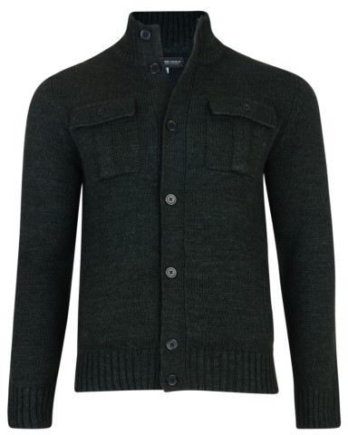 Kam Jeans Button Thru Knit Cardigan Dk Green - Mikiny & mikiny bez kapucne - Mikiny & Mikiny s Kapucňou 2XL-12XL