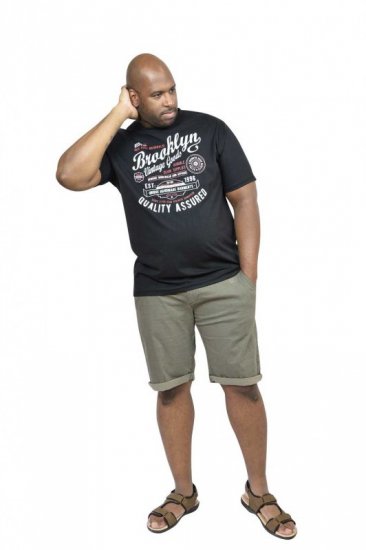 D555 NEAL Brooklyn Crew Neck T-Shirt Black - Tričká - Nadrozmerné tričká - 2XL-14XL