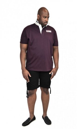 D555 NASH Short Sleeve Rugby Shirt Burgundy - Polokošele - Polokošele 2XL-8XL