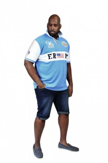 D555 ARYAN Florida Royal Racing Polo Blue/White - Polokošele - Polokošele 2XL-8XL