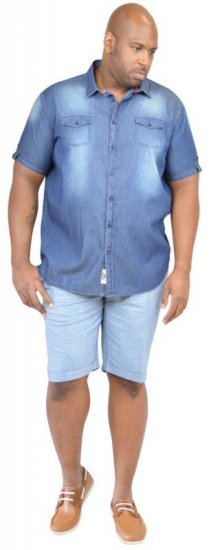 D555 DESTIN Twin Pocket Short Sleeve Vintage Denim Shirt - Košele - Košele 2XL-10XL
