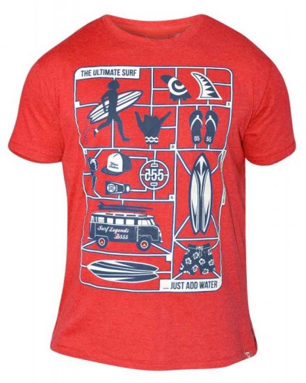 D555 JARON Ultimate Surf T-Shirt Red - Tričká - Nadrozmerné tričká - 2XL-14XL