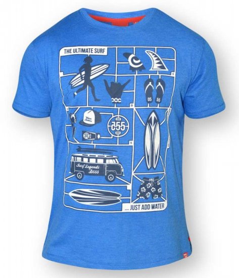 D555 JARON Ultimate Surf T-Shirt Blue - Tričká - Nadrozmerné tričká - 2XL-14XL