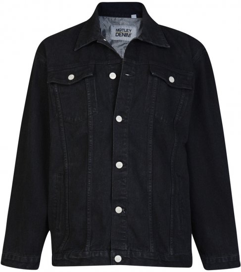 Motley Denim Denim Jacket Black - Bundy - Bundy Nadmerné Veľkosti 2XL-8XL