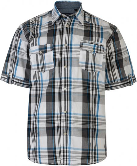 Kam Jeans Short Sleeve Check Shirt Sand - Košele - Košele 2XL-10XL