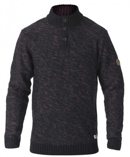 D555 MARSDEN Neck Sweater Black/Red - Mikiny & mikiny bez kapucne - Mikiny & Mikiny s Kapucňou 2XL-12XL