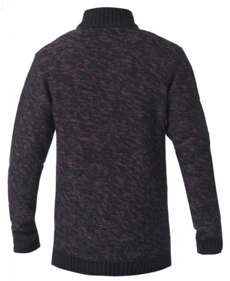 D555 MARSDEN Neck Sweater Black/Red - Mikiny & mikiny bez kapucne - Mikiny & Mikiny s Kapucňou 2XL-12XL