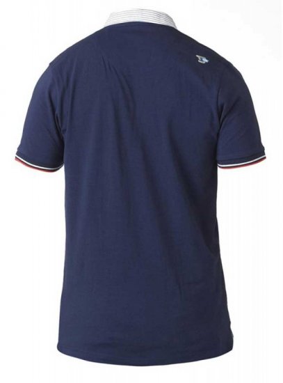 D555 GARFIELD Short Sleeve Stretch Polo Shirt Navy - Polokošele - Polokošele 2XL-8XL