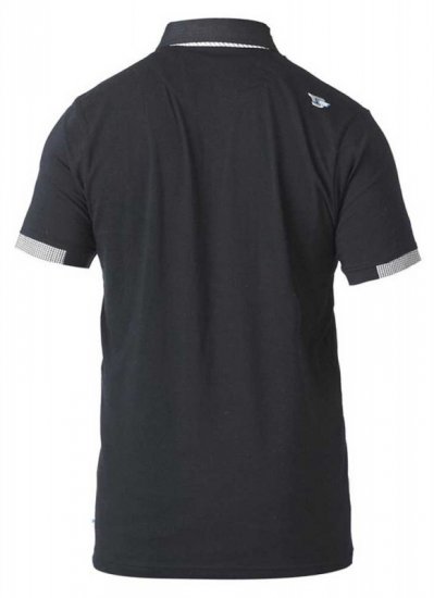 D555 SWANN Short Sleeve Stretch Polo Black - Polokošele - Polokošele 2XL-8XL