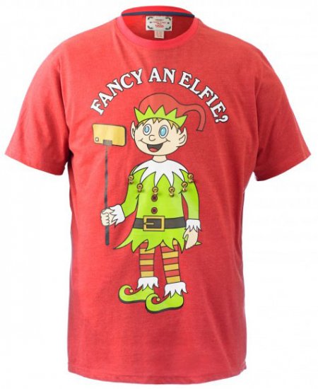 D555 Fancy an Elfie T-shirt Red - Tričká - Nadrozmerné tričká - 2XL-14XL