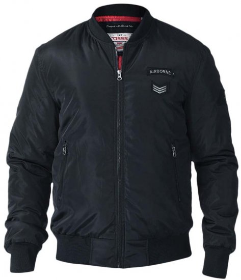 D555 Pedro Bomber Jacket Black - Bundy - Bundy Nadmerné Veľkosti 2XL-8XL
