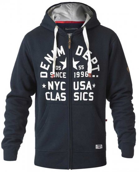 D555 Upton Hoodie Navy - Mikiny & mikiny bez kapucne - Mikiny & Mikiny s Kapucňou 2XL-12XL