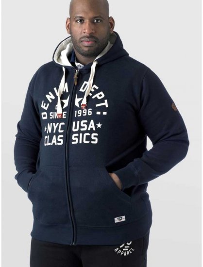 D555 Upton Hoodie Navy - Mikiny & mikiny bez kapucne - Mikiny & Mikiny s Kapucňou 2XL-12XL