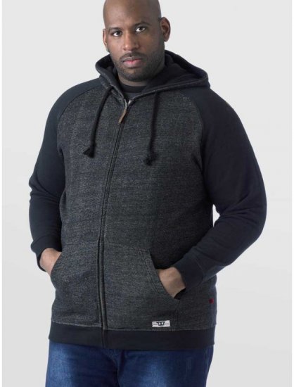 D555 Cristiano Hoodie Grey/Black - Mikiny & mikiny bez kapucne - Mikiny & Mikiny s Kapucňou 2XL-12XL