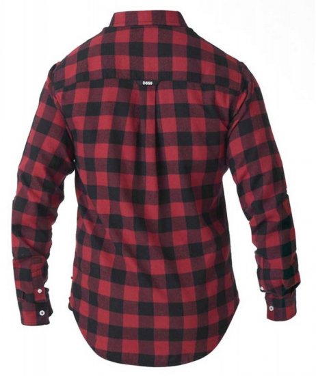 D555 Lawton LS Flannel Shirt Red - Košele - Košele 2XL-10XL