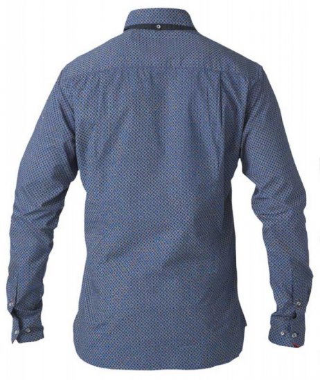 D555 Scott LS Printed Shirt Blue - Košele - Košele 2XL-10XL